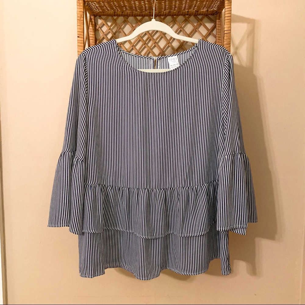 Striped Peplum Top